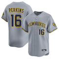 M.Brewers #16 Blake Perkins Player Gray Home Limited Fdoa Stitched Jerseys