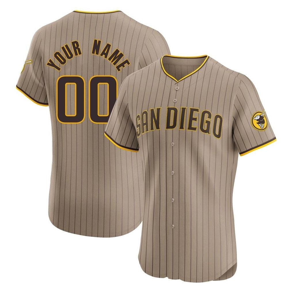 Custom S.Diego Padres Khaki Limited Elite Home Game Any Name & Number Gdoa Stitched Jerseys
