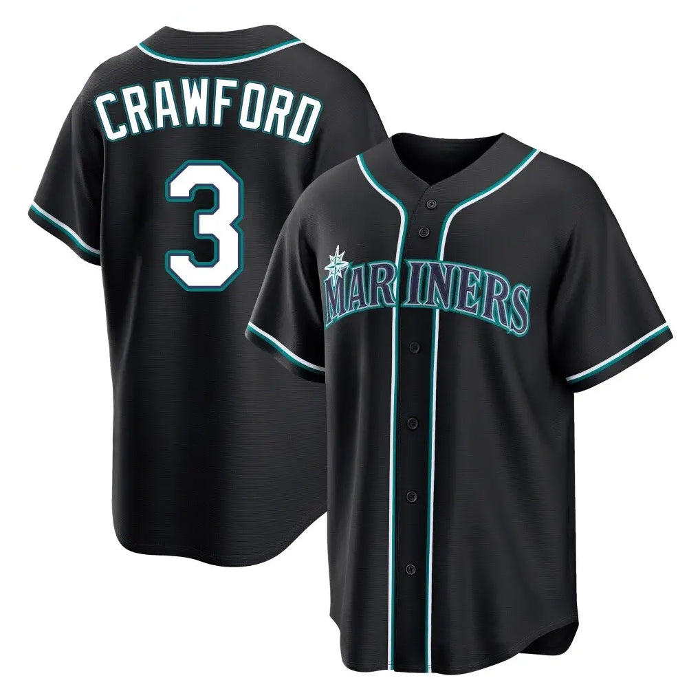 S.Mariners #3 J.P. Crawford Player Black Fashion Home Limited Fdoa Stitched Jerseys