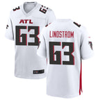 A.Falcons #63 Chris Lindstrom Player White Home Game Gdoa Stitched Jerseys