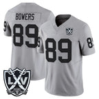 LV.Raiders #89 Brock Bowers Player Gray 2026 Vapor Limited Home Game Gdoa Stitched Jerseys