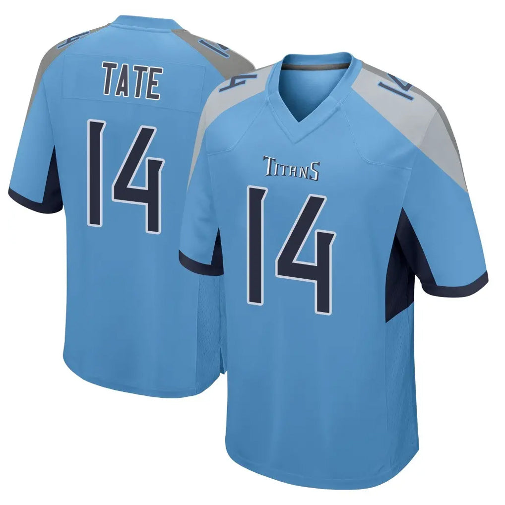 T.Titans #14 Carnell Tate Player Light Blue Home Game Gdoa Stitched Jerseys