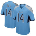T.Titans #14 Carnell Tate Player Light Blue Home Game Gdoa Stitched Jerseys