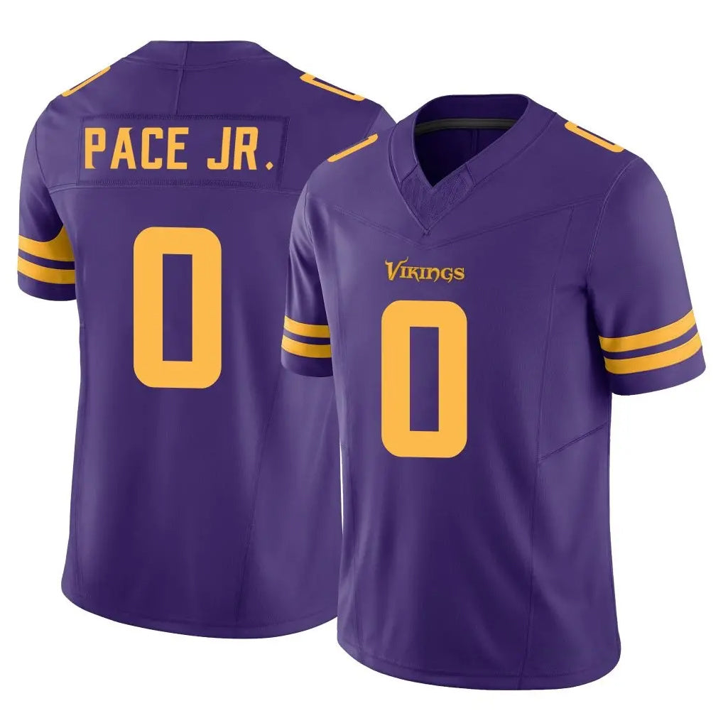 M.Vikings #0 Ivan Pace Jr. Player Purple Limited Alternate Vapor F.U.S.E. Home Game Gdoa Stitched Jerseys