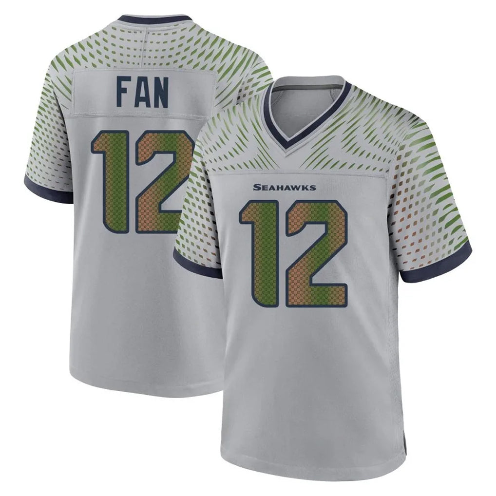 S.Seahawks #12 12th Fan Player Grey 2025 Rivalries Collection Home Game Gdoa Stitched Jerseys