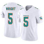 M.Dolphins #5 Jaylen Wright Player White Limited Vapor F.U.S.E. Home Game Gdoa Stitched Jerseys