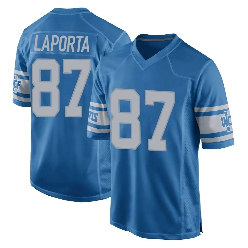 D.Lions #87 Sam LaPorta Player Blue Vapor Untouchable Throwback Game Gdoa Stitched Jerseys