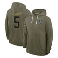 LV.Raiders #5 Eric Stokes Player Olive Salute to Service Pullover Hoodies Limited Gdoa Stitched Jerseys