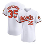 B.Orioles #35 Adley Rutschman Player White Limited Elite Home Game Gdoa Stitched Jerseys