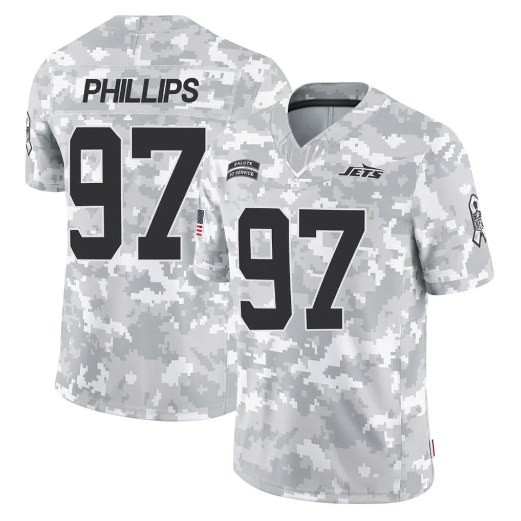 NY.Jets #97 Harrison Phillips Player Arctic Camo Salute to Service Limited Game Gdoa Stitched Jerseys