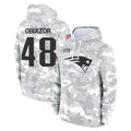 NE.Patriots #48 Namdi Obiazor Player Arctic Camo Salute to Service Pullover Hoodies Limited Game Gdoa Stitched Jerseys