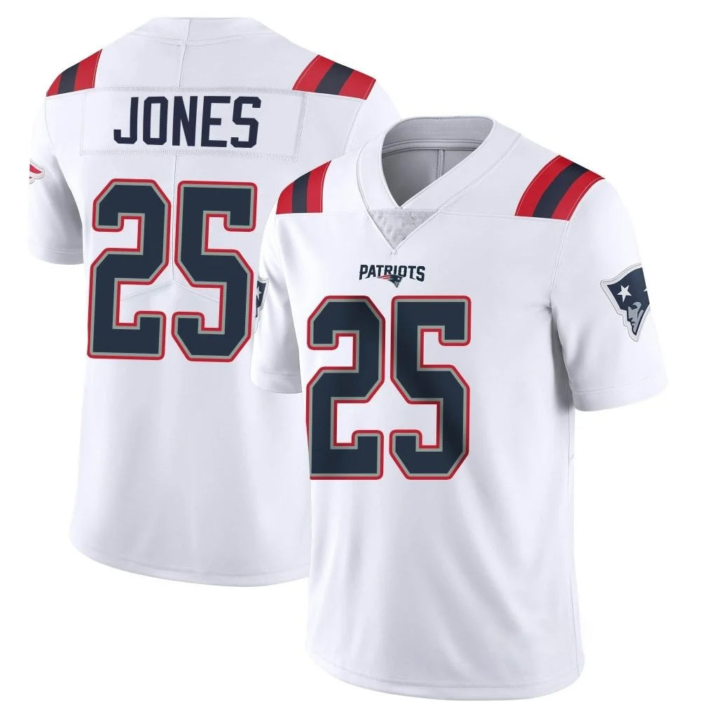 NE.Patriots #25 Marcus Jones Player White Vapor Untouchable Home Game Gdoa Stitched Jerseys