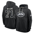 NY.Jets #71 Josh Myers Player 2026 Black Logo Pullover Hoodies Limited Game Gdoa Stitched Jerseys
