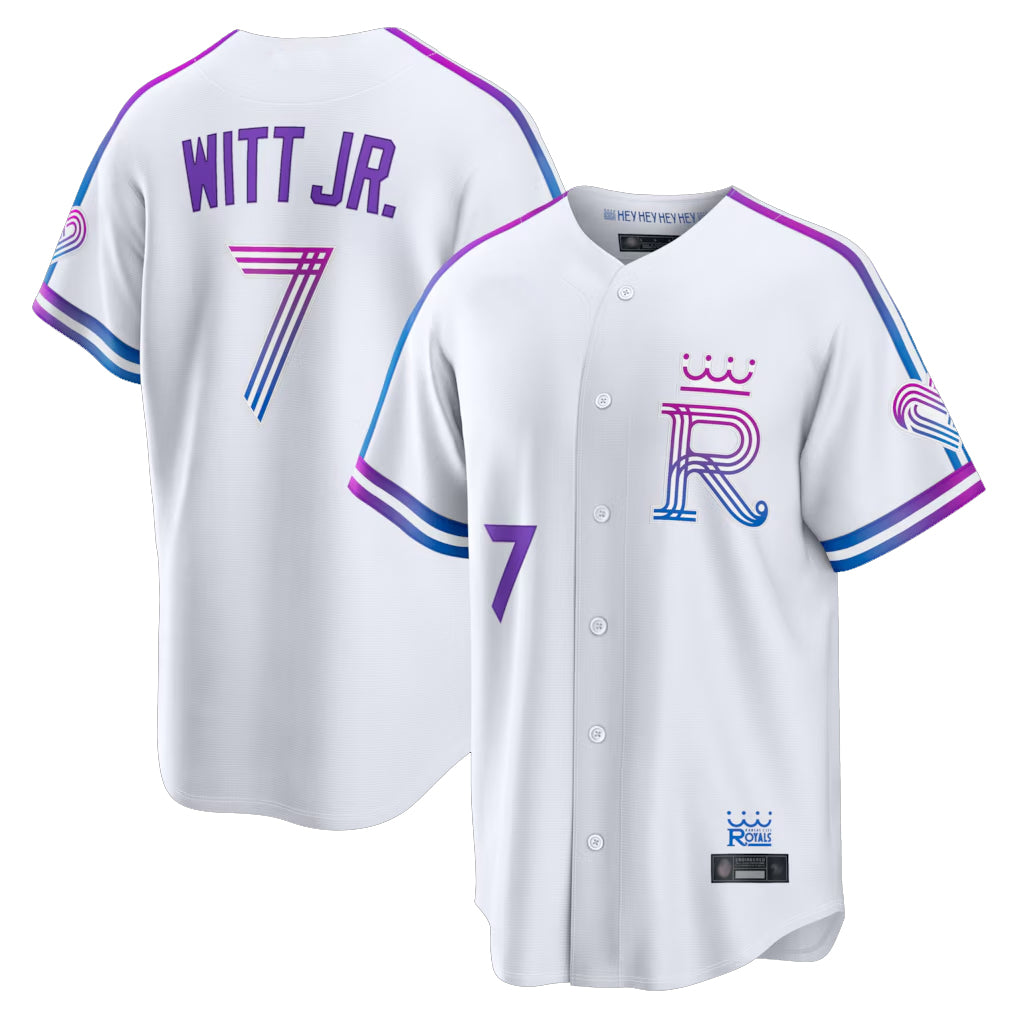 KC.Royals #7 Bobby Witt Jr. Player White 2026 City Connect Limited Home Gdoa Stitched Jerseys