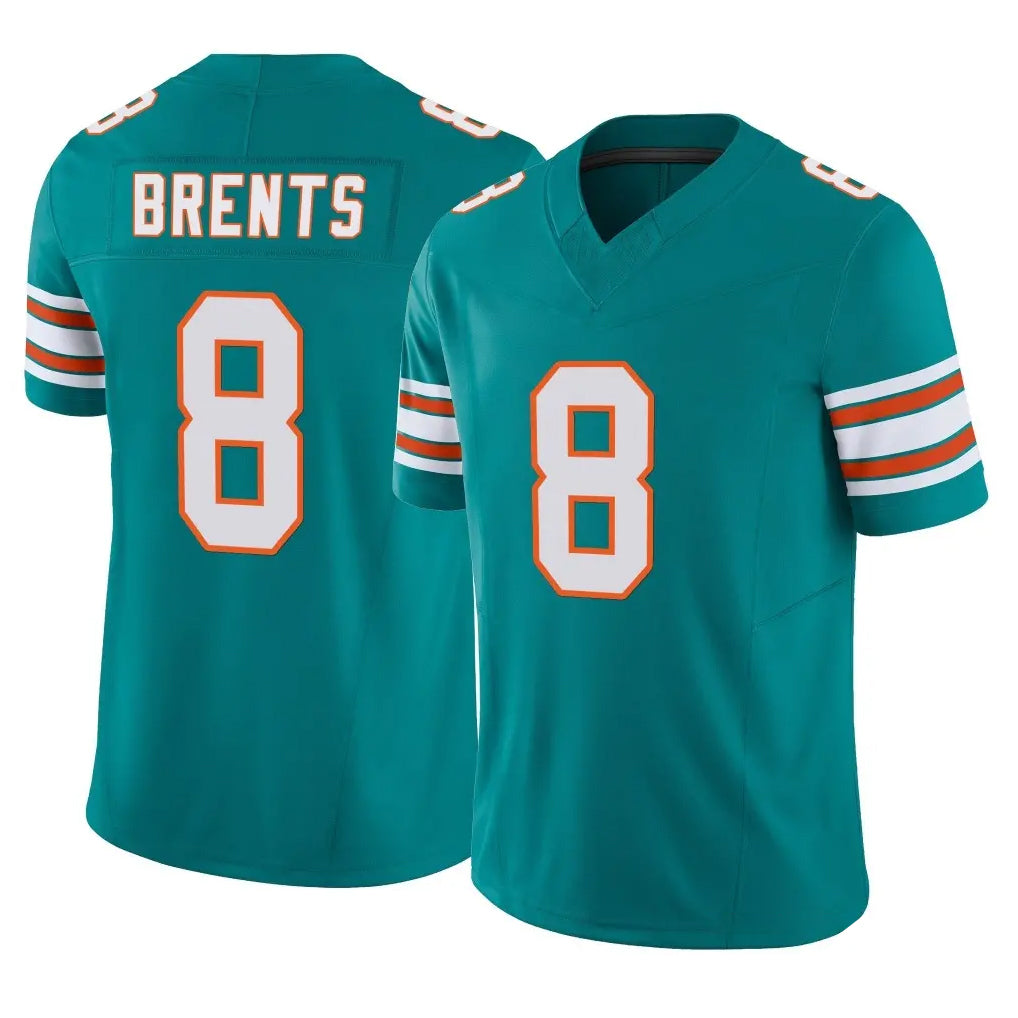 M.Dolphins #8 JuJu Brents Player Aqua Limited Alternate Vapor F.U.S.E. Home Game Gdoa Stitched Jerseys