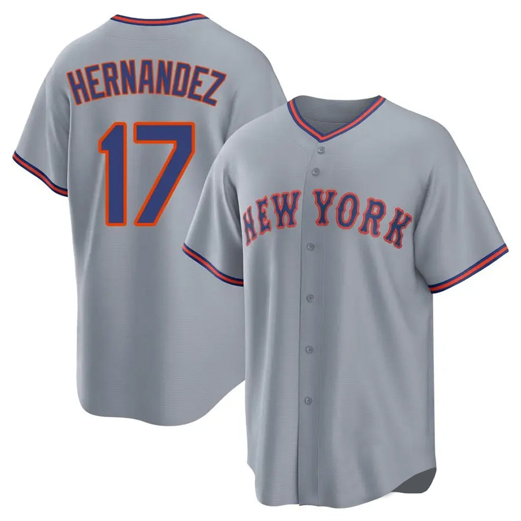 NY.Mets #17 Keith Hernandez Player Gray Road Home Game Fdoa Stitched Jerseys