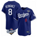 LA.Dodgers #8 Enrique Hern¨¢ndez Player Royal World Series Limited Home Fdoa Stitched Jerseys