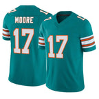 M.Dolphins #17 Trey Moore Player Aqua Limited Alternate Vapor F.U.S.E. Home Game Gdoa Stitched Jerseys