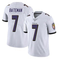 B.Ravens #7 Rashod Bateman Player White Vapor F.U.S.E. Limited Gdoa Stitched Jerseys