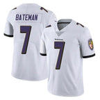 B.Ravens #7 Rashod Bateman Player White Vapor F.U.S.E. Limited Gdoa Stitched Jerseys