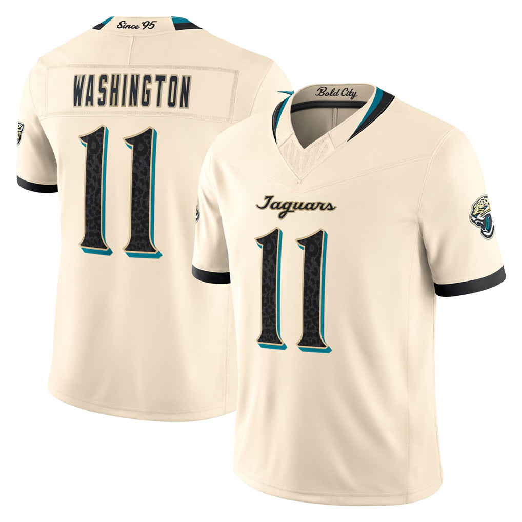 J.Jaguars #11 Parker Washington Player Natural Limited 2026 Rivalries Collection Game Gdoa Stitched Jerseys