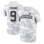 C.Panthers #9 Bryce Young Player Arctic Camo Salute to Service T-Shirt Hoodies Gdoa Stitched Jerseys