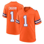 D.Broncos #1 Evan Engram Player Orange Alternate Collection Throwback Game Gdoa Stitched Jerseys