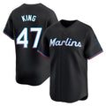 M.Marlins #47 John King Player Black  Home Limited Fdoa Stitched Jerseys