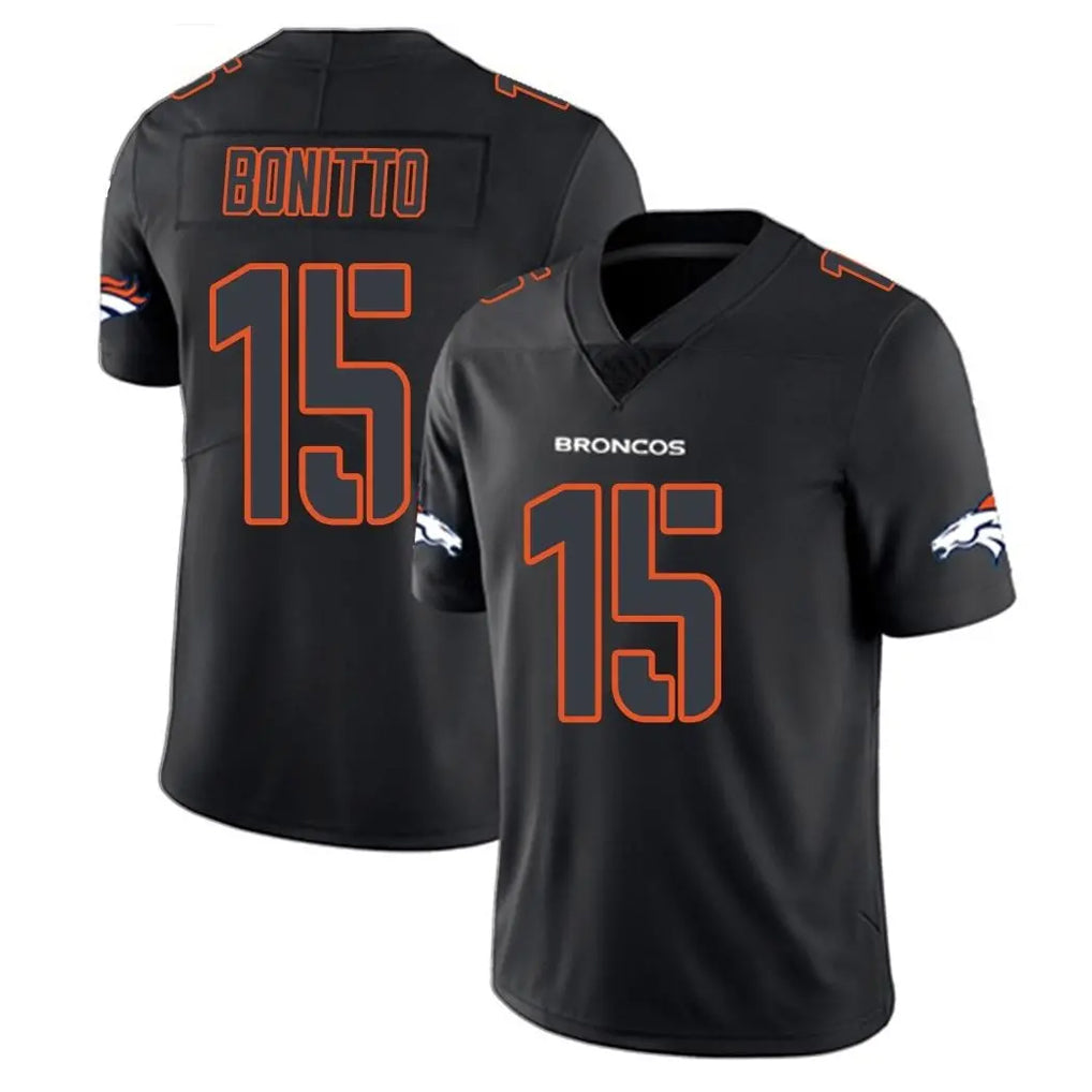 D.Broncos #15 Nik Bonitto Player Black Impact Limited Game Ddoa Stitched Jerseys