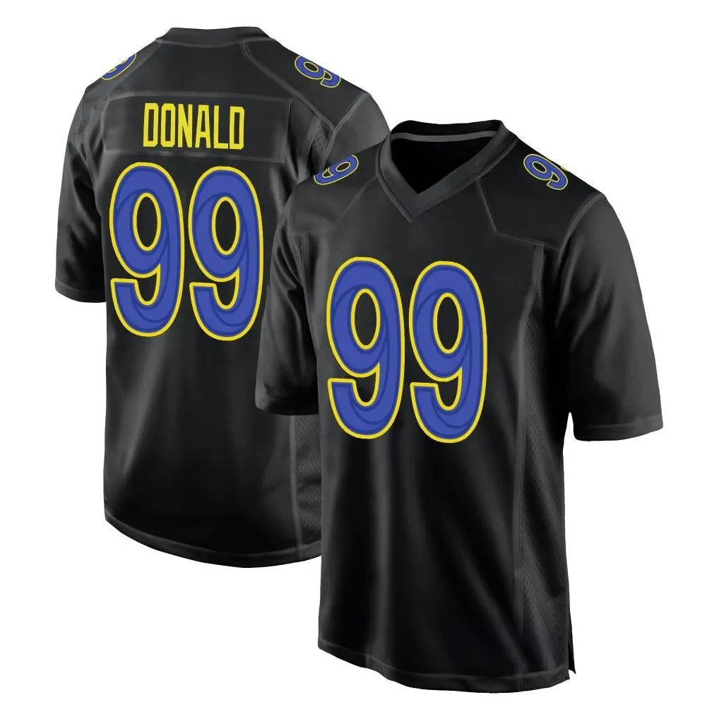 LA.Rams #99 Aaron Donald Player Black Fashion Limited Home Game Gdoa Stitched Jerseys
