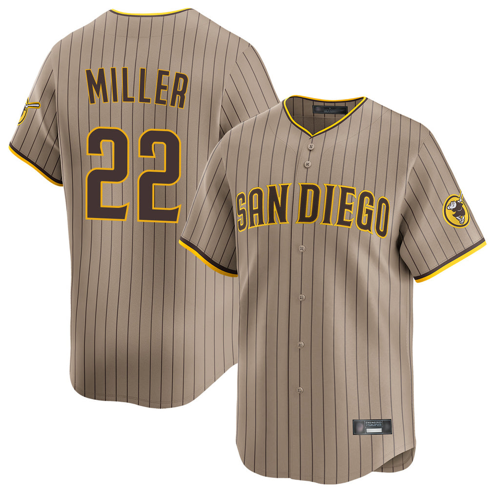 S.Diego Padres #22 Mason Miller Player Khaki Home Limited Fdoa Stitched Jerseys