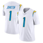 LA.Chargers #1 Quentin Johnston Player White Limited Vapor Untouchable Home Game Gdoa Stitched Jerseys