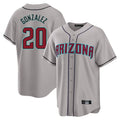 A.Diamondbacks #20 Luis Gonzalez Player Gray Road Home Game Gdoa Stitched Jerseys