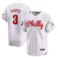 P.Phillies #3 Bryce Harper Player White Pinstripe Phillies & Eagles Vapor Premier Limited Fdoa Stitched Jerseys