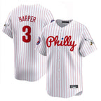 P.Phillies #3 Bryce Harper Player White Pinstripe Phillies & Eagles Vapor Premier Limited Fdoa Stitched Jerseys