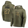 M.Vikings #27 Jordan Mason Player Olive Salute to Service Pullover Hoodies Home Game Gdoa Stitched Jerseys