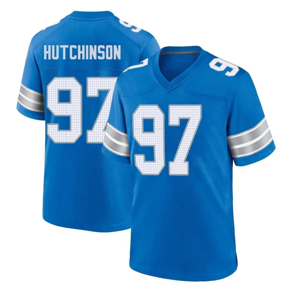 D.Lions #97 Aidan Hutchinson Gibbs Player Blue Alternate Home Game Gdoa Stitched Jerseys