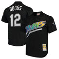 TB.Rays #12 Wade Boggs Player Black Mitchell & Ness Cooperstown Replica Fdoa Stitched Jerseys