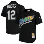 TB.Rays #12 Wade Boggs Player Black Mitchell & Ness Cooperstown Replica Fdoa Stitched Jerseys
