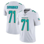 M.Dolphins #71 Jonah Savaiinaea Player White Limited Vapor Untouchable Home Game Gdoa Stitched Jerseys