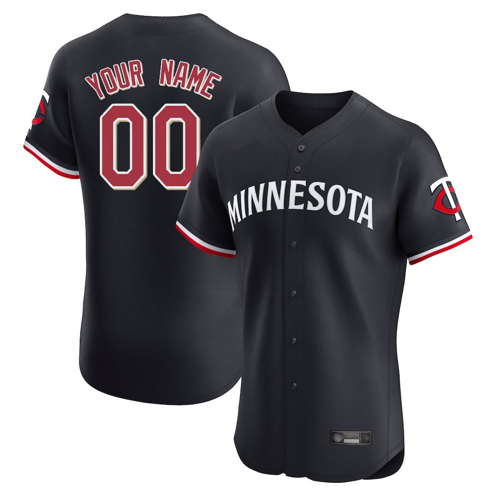 Custom M.Twins Black Limited Elite Home Game Any Name & Number Gdoa Stitched Jerseys