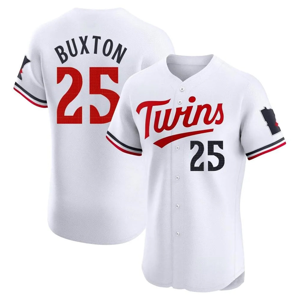 M.Twins #25 Byron Buxton Player White Home Limited Elite Fdoa Stitched Jerseys