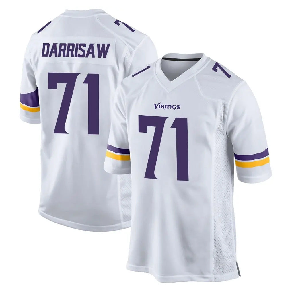 M.Vikings #71 Christian Darrisaw Player White Home Game Gdoa Stitched Jerseys