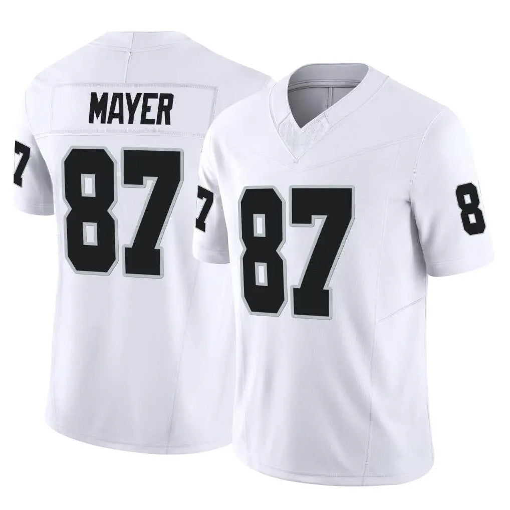 LV.Raiders #87 Michael Mayer Player White Limited Vapor F.U.S.E. Home Game Gdoa Stitched Jerseys