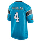 C.Panthers #4 Tetairoa McMillan Player Blue Game Gdoa Stitched Jerseys
