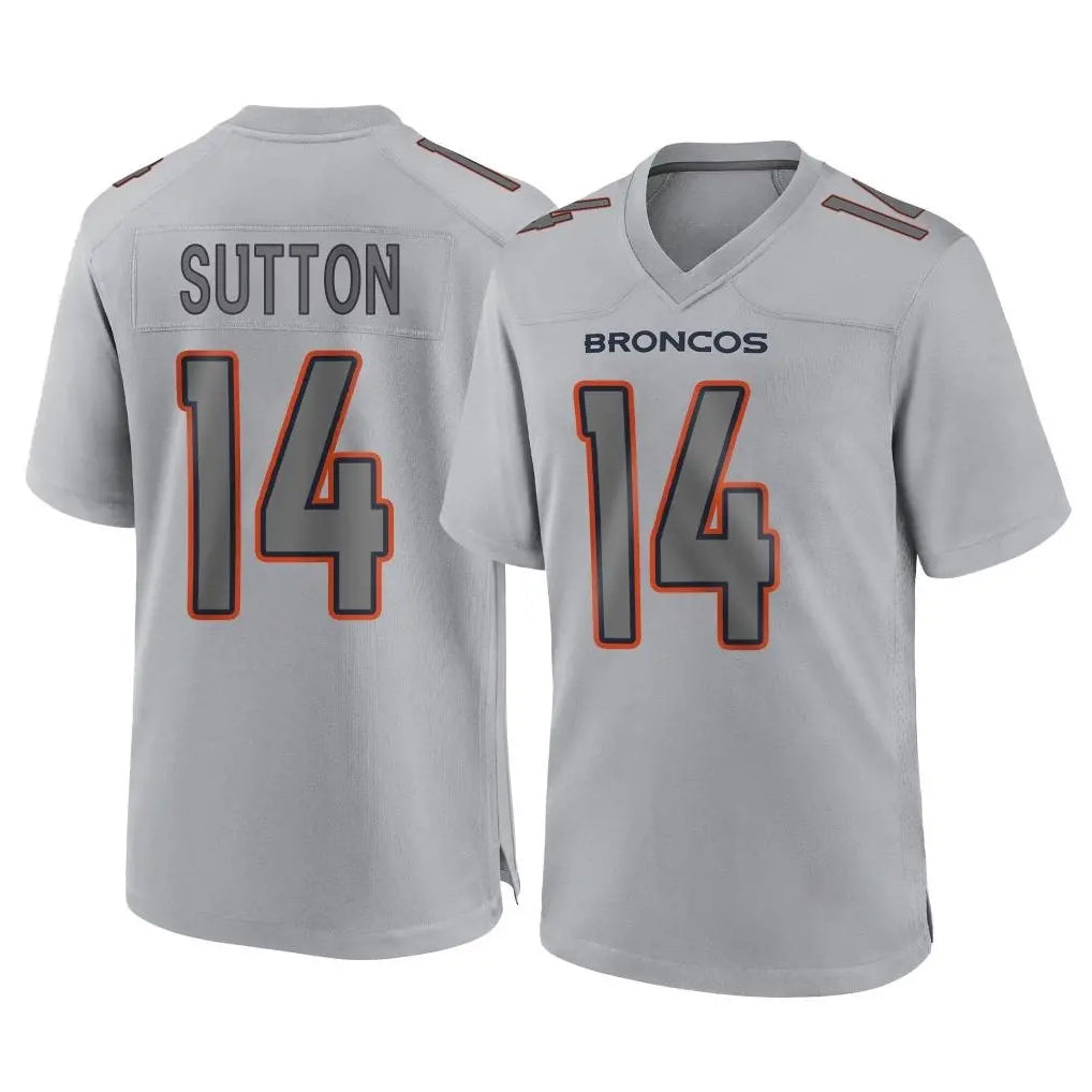 D.Broncos #14 Courtland Sutton Player Gray Atmosphere Fashion Limited Game Gdoa Stitched Jerseys