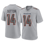 D.Broncos #14 Courtland Sutton Player Gray Atmosphere Fashion Limited Game Gdoa Stitched Jerseys