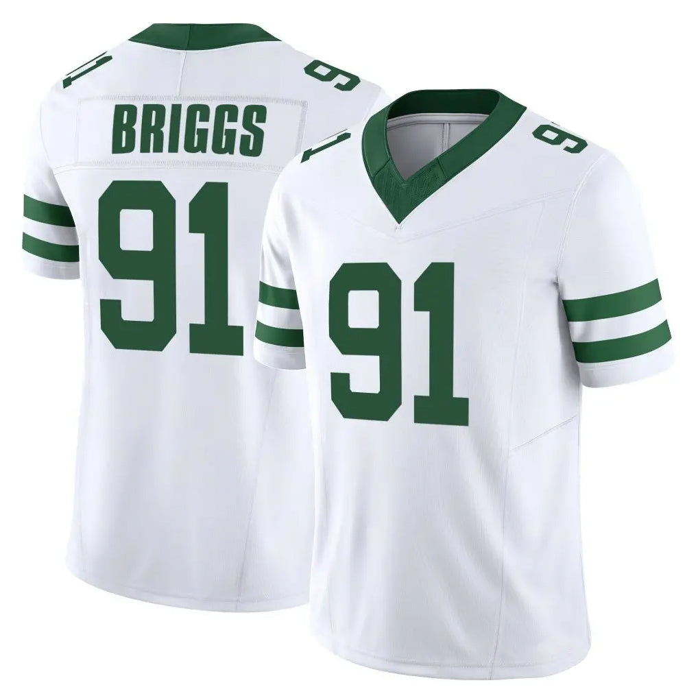 NY.Jets #91 Jowon Briggs Player White Legacy Limited Vapor F.U.S.E. Home Game Gdoa Stitched Jerseys