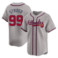 A.Braves #99 Spencer Strider Player Gray Limited Home Game Gdoa Stitched Jerseys
