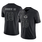 C.Bears #10 Luther Burden III Player Black REFLECTIVE Limited Game Gdoa Stitched Jerseys